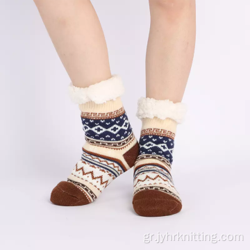 Γυναίκες θερμικό χνουδωτό σαλόνι χαριτωμένες κάλτσες παντόφλα